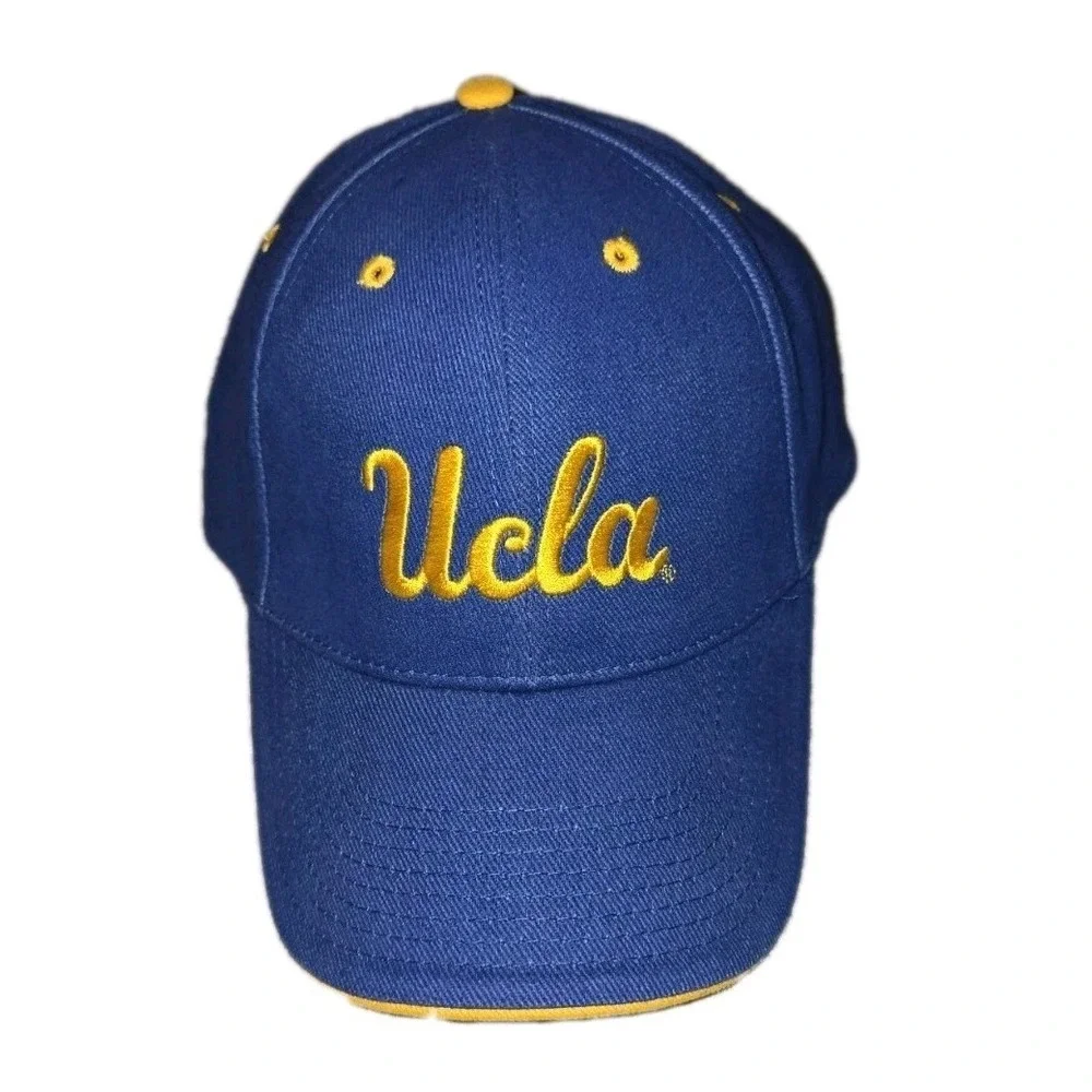 UCLA Bruins Hat‎ Blue Gold Script Embroidered Adjustable Collegiate Cap